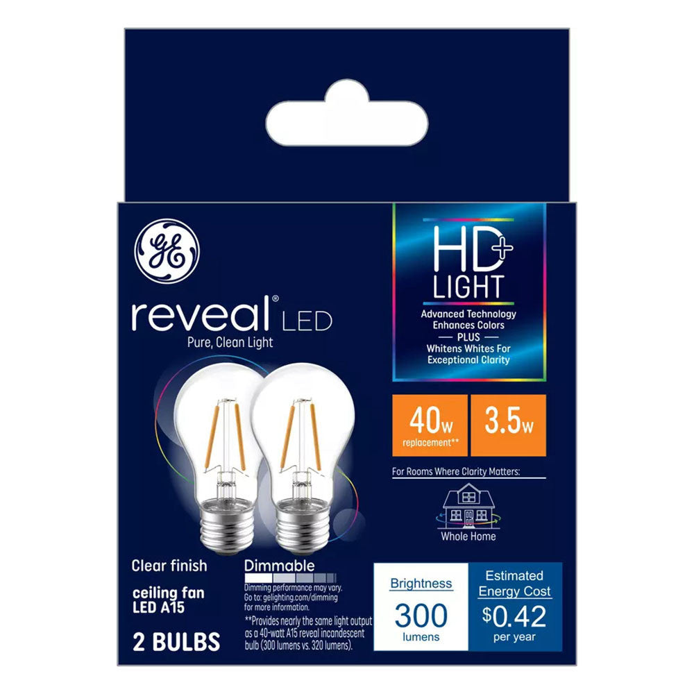 Ge Lighting Reveal 40 Watt Ceiling Fan Bulb, A15 Medium, 1 Ea